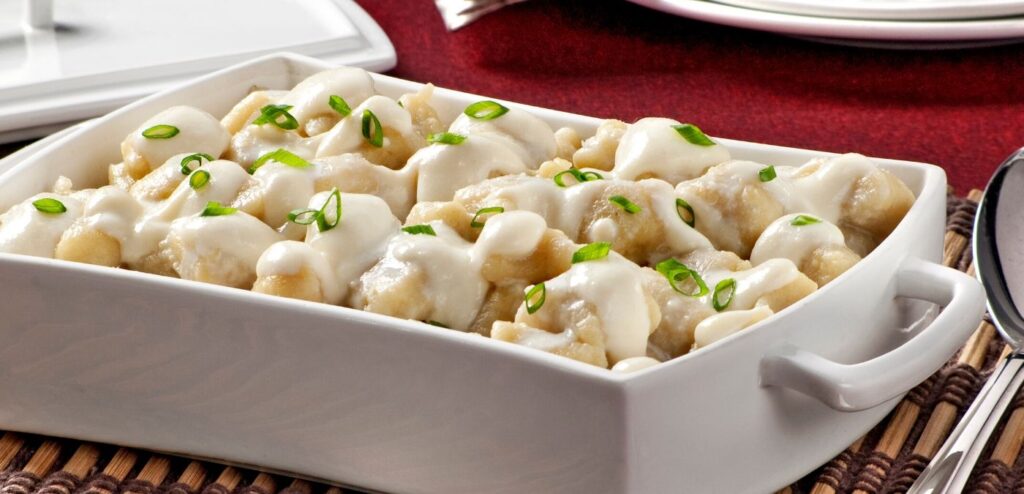 Nhoque de Batata Doce com Molho de Gorgonzola e Nozes